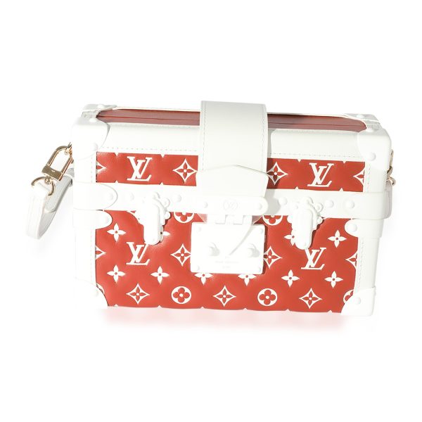 125582 fv Louis Vuitton Terracotta White Monogram Embossed Lambskin Petite Malle