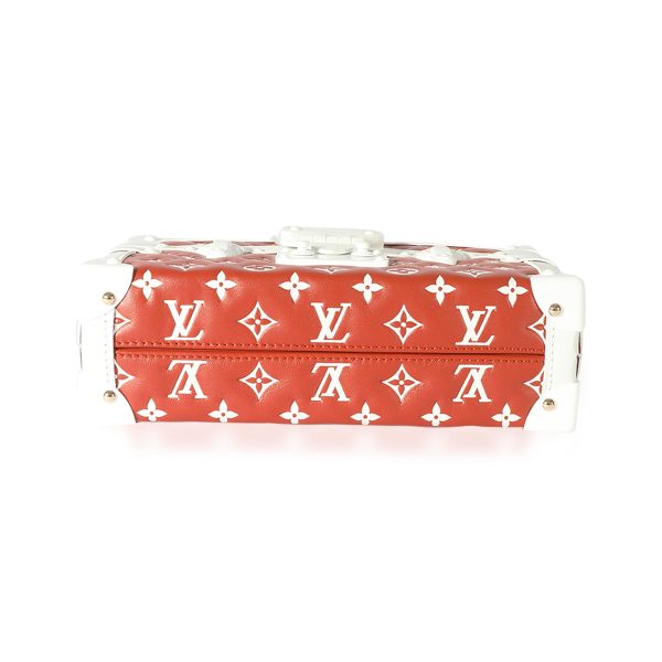 125582 stamp Louis Vuitton Terracotta White Monogram Embossed Lambskin Petite Malle