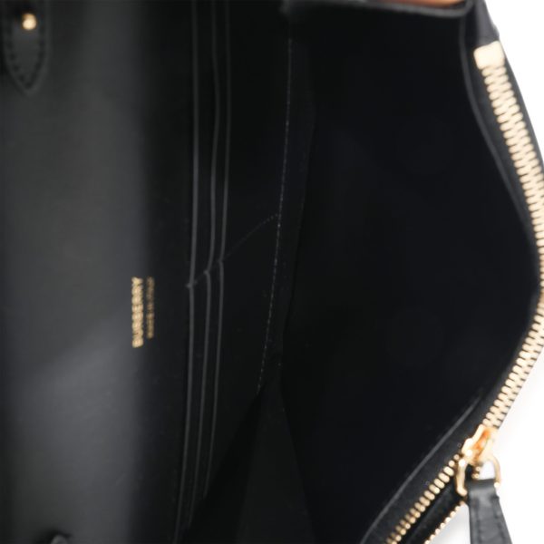 125746 bv Burberry Black Smooth Leather TB Mini Flat Bag