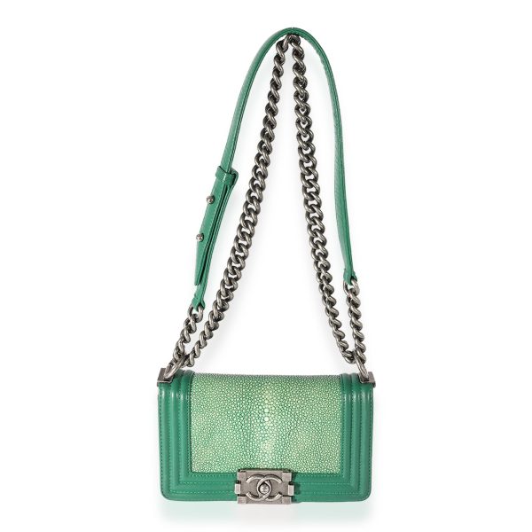 125757 bv bf0edfb7 970a 4c2b 8820 346dc15e90f1 Chanel Green Stingray Lambskin Small Boy Bag