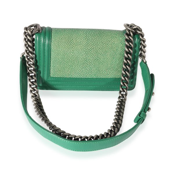 125757 pv 05a28293 4992 4e08 85bb 56dc9d439c9b Chanel Green Stingray Lambskin Small Boy Bag