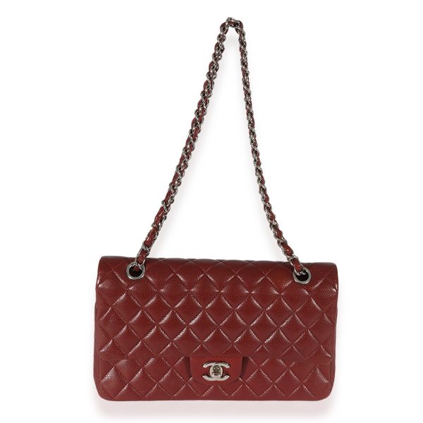 125839 bv 9c8a8ef5 6605 4ccd b1c0 b7f96472fc8b Chanel Maroon Quilted Caviar Medium Classic Double Flap Bag