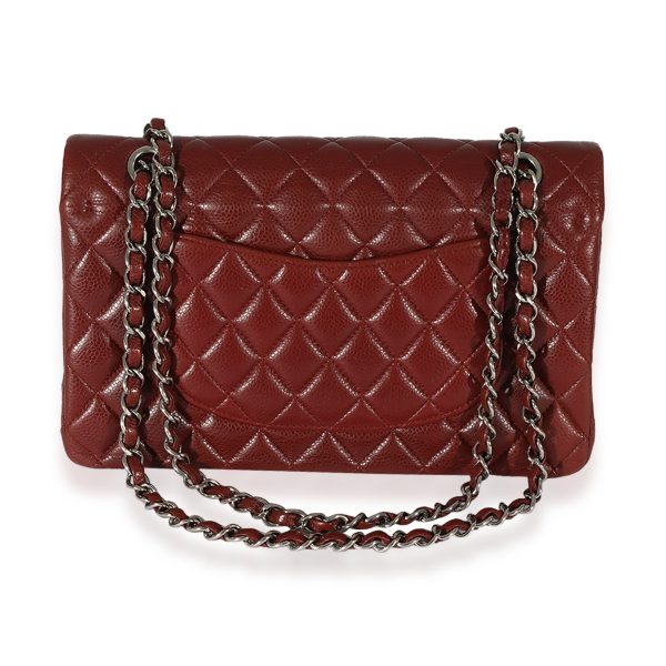 125839 pv 366535d5 2d94 4ba8 b72e 3be582321316 Chanel Maroon Quilted Caviar Medium Classic Double Flap Bag