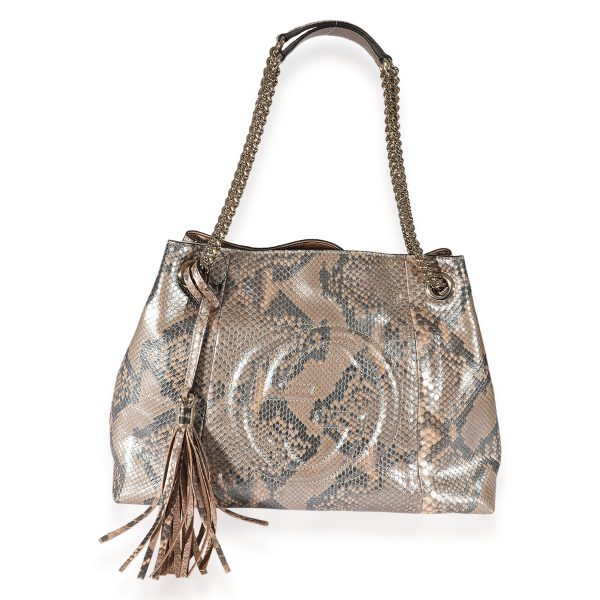 125948 fv Gucci Metallic Python Medium Soho Chain Shoulder Bag