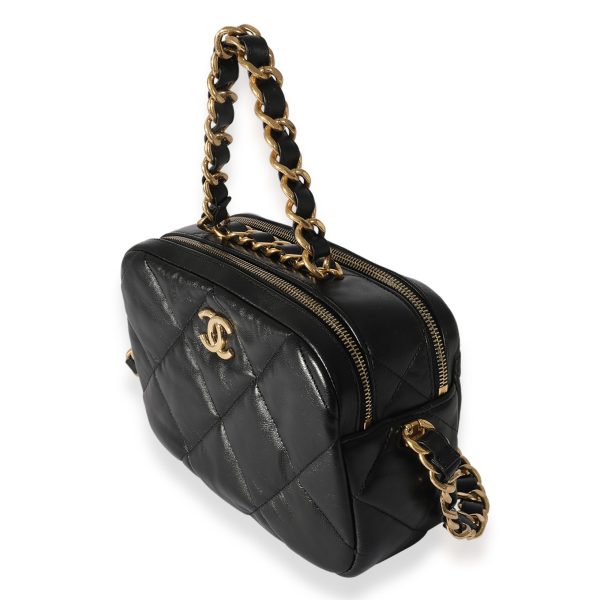 125955 sv 4144f7a9 6f66 4de8 8a77 1fd059cfd8d4 Chanel Black Quilted Lambskin Small Bowling Bag