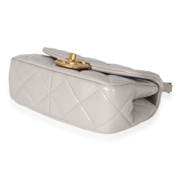 125956 box 1a9dce29 27bc 42ef b5a4 a7848f4c8579 Chanel Grey Quilted Lambskin Mini Flap Bag