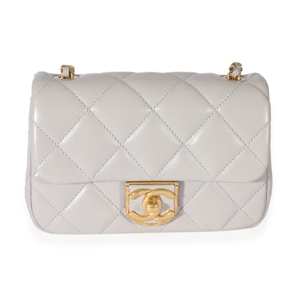 125956 fv 6a4011e7 8e51 4904 9a76 cab6867fec82 Chanel Grey Quilted Lambskin Mini Flap Bag