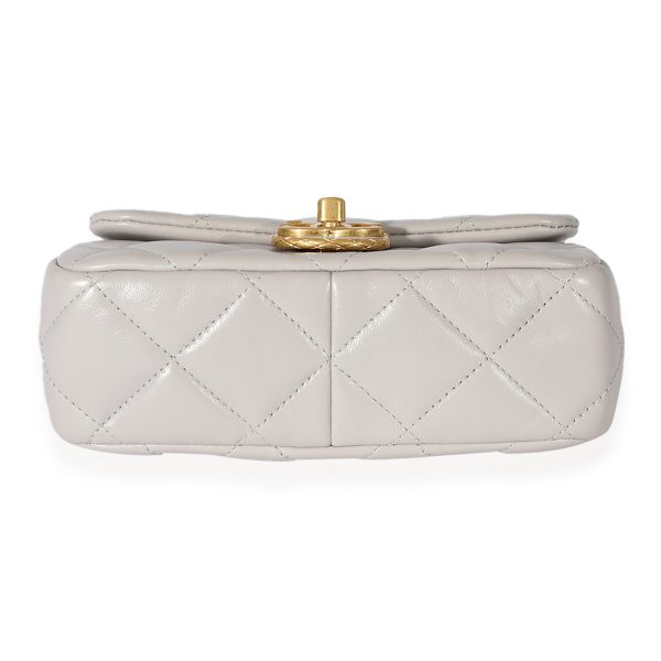 125956 stamp 45a1a7b2 8d42 4044 b06a 7cb1ea66786e Chanel Grey Quilted Lambskin Mini Flap Bag