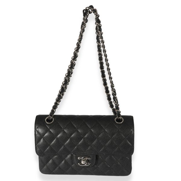 126300 bv Chanel Black Quilted Caviar Small Classic Flap Bag