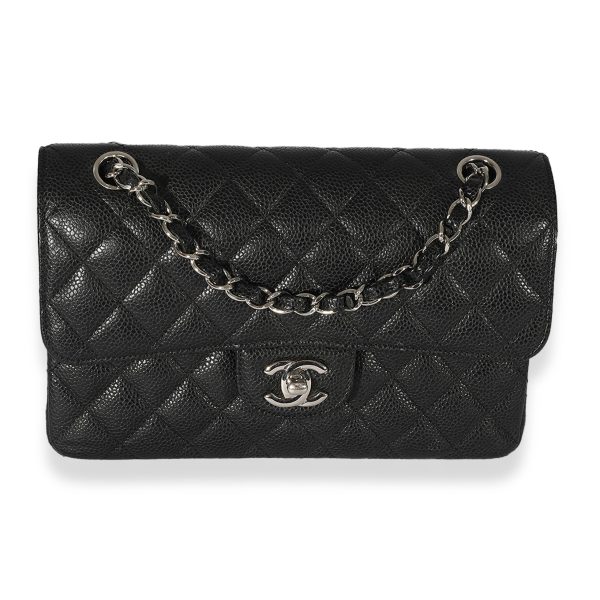 126300 fv Chanel Black Quilted Caviar Small Classic Flap Bag