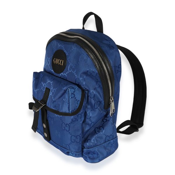 126301 sv Gucci Blue Econyl Monogram Off The Grid Backpack