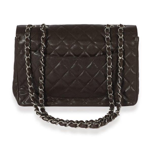 126313 pv bdbb65bf b5b3 4dd2 942c 73da842806ef Chanel Brown Quilted Caviar Jumbo Single Flap Bag