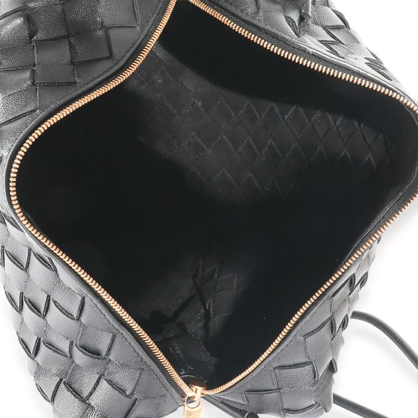 127518 ad1 cd852cf4 da10 48f9 a168 851957ec82c4 Bottega Veneta Black Intrecciato Leather Medium Loop Crossbody Bag