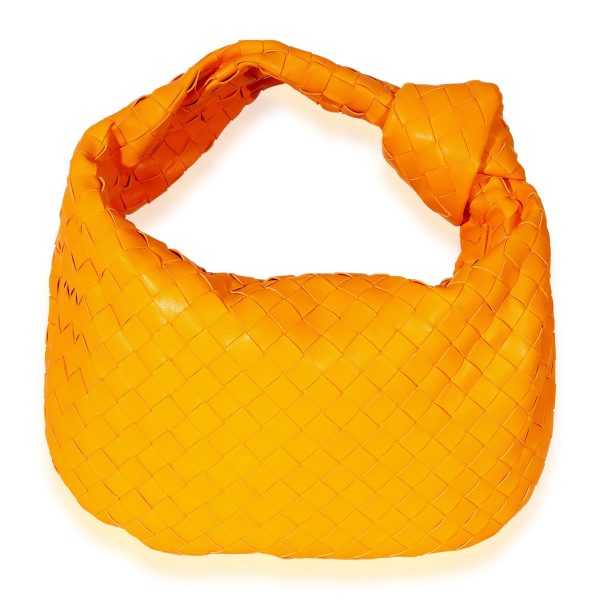 127558 pv fa2110c4 1a8b 49d9 9808 d4e82e0f3980 Bottega Veneta Orange Intrecciato Leather Jodie