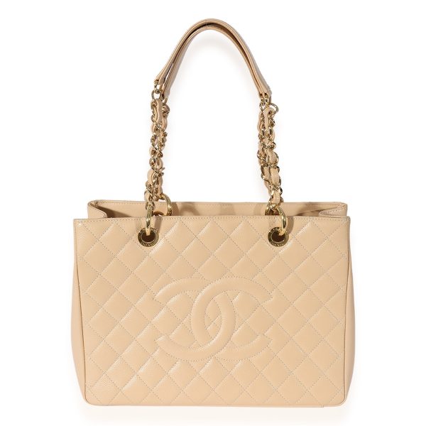 127599 fv cac65588 7a8b 4c35 9d6b f1bbfd215fff Chanel Beige Quilted Caviar Grand Shopping Tote