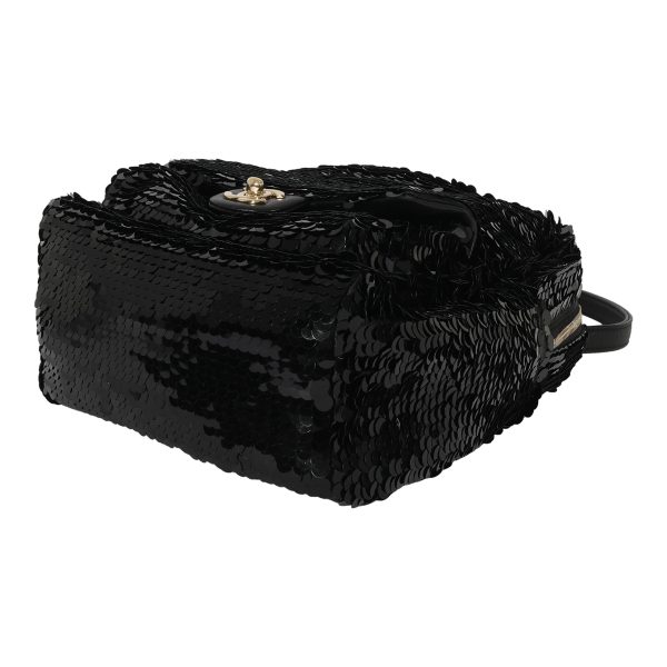 127888 box Chanel Black Sequin Lambskin Small Backpack