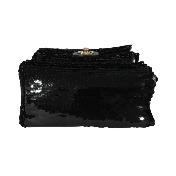 127888 stamp Chanel Black Sequin Lambskin Small Backpack