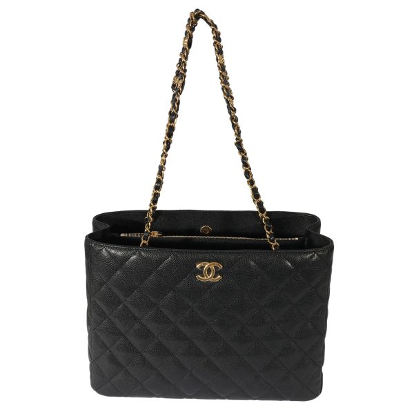 127918 fv Chanel Black Caviar Shopping Tote