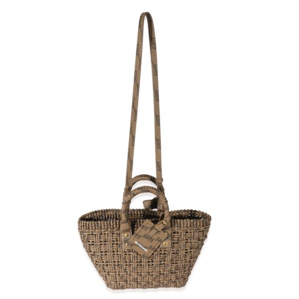 127957 bv 862b9840 2f91 42d2 b90f ca56fdc9f64e Balenciaga Brown Signature Monogram XS Bistro Basket Tote