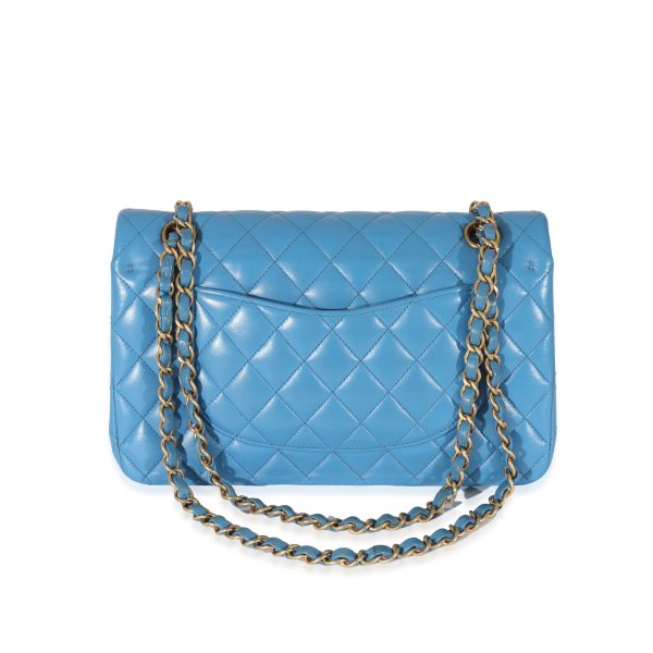 128242 pv Chanel Lambskin Blue Quilted Medium Double Flap Bag