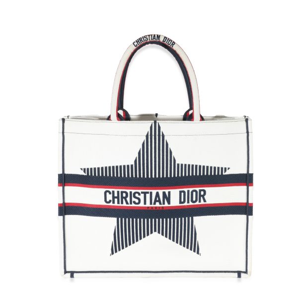 128353 fv Christian Dior White Canvas Dioralps Large Book Tote