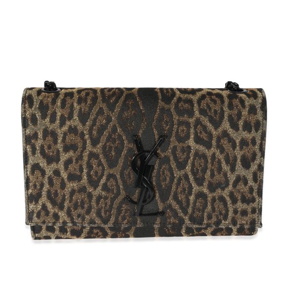 128372 fv Saint Laurent Brocade Leopard Kate Bag