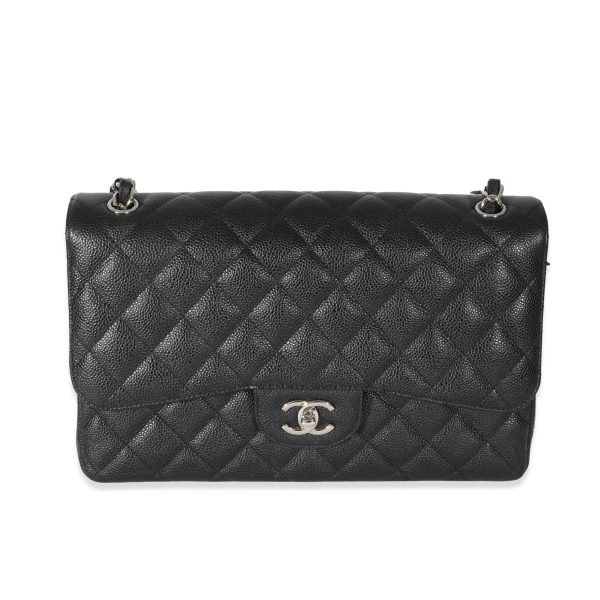 128375 fv 081823be b600 4f91 9bc5 dea6963c5188 Chanel Chanel Black Caviar Jumbo Flap