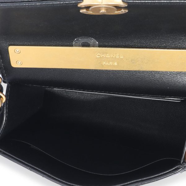 128513 ad1 072b4968 bff6 4bf3 8b80 ed26759bb5da Chanel 23A Black Lambskin Clutch With Chain