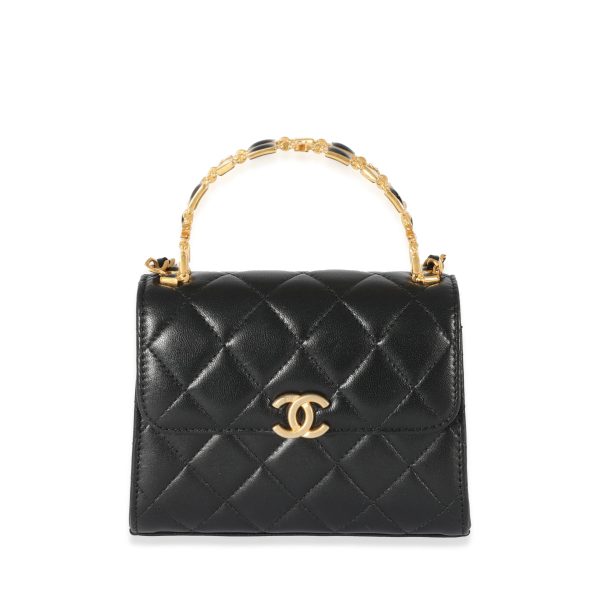 128513 fv 92e6f719 2dd9 4dec af19 0d147d30de4b Chanel 23A Black Lambskin Clutch With Chain