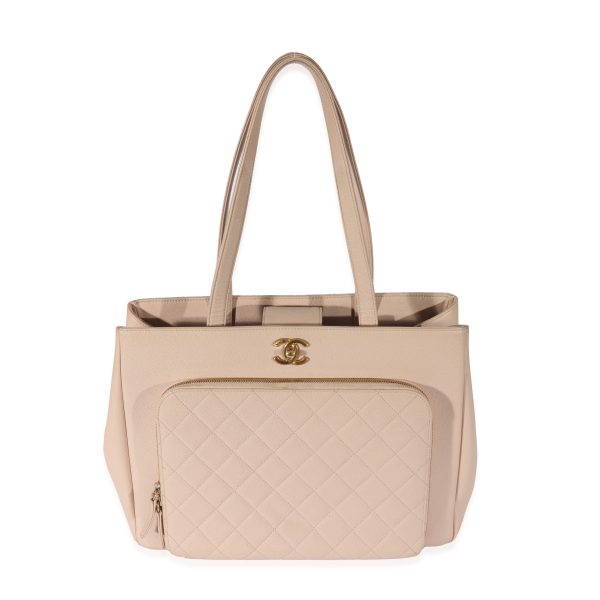 128538 fv Chanel Beige Caviar Large Business Affinity Tote