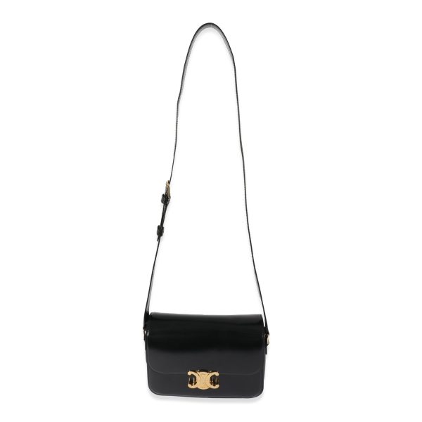 128568 bv 268d8561 1700 4c01 977a 8a1b2bdaa521 Celine Black Shiny Calfskin Classique Triomphe