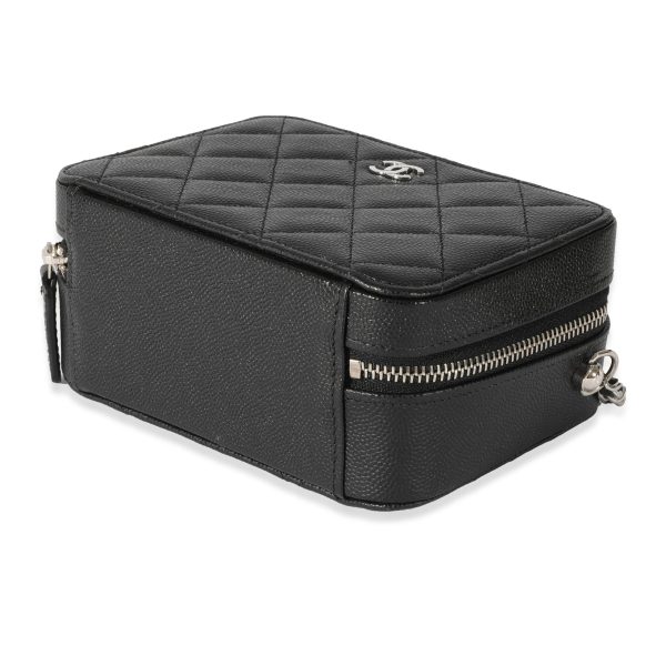 128621 box Chanel Black Caviar Mini Chain Camera Clutch