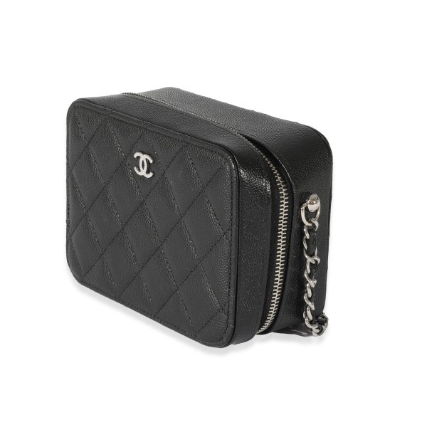 128621 pv Chanel Black Caviar Mini Chain Camera Clutch