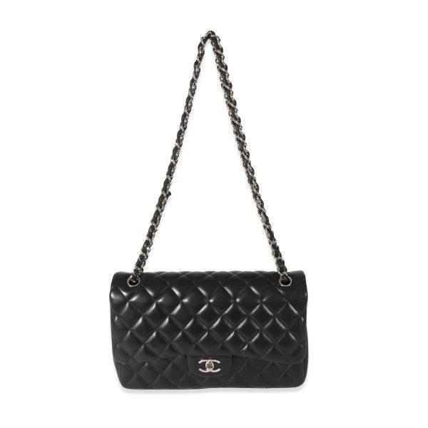 128668 bv Chanel Black Lambskin Jumbo Classic Double Flap