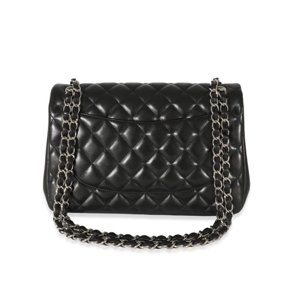 128668 pv Chanel Black Lambskin Jumbo Classic Double Flap