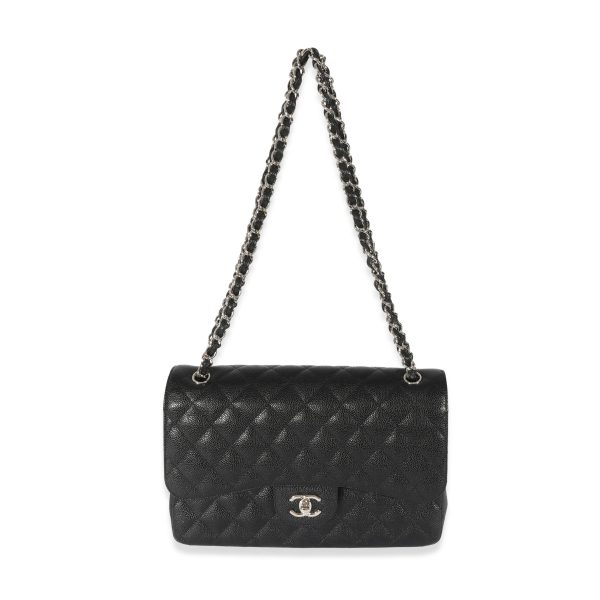 128682 bv Chanel Black Caviar Jumbo Classic Double Flap Bag