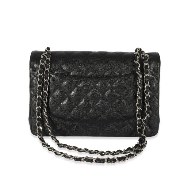 128682 pv Chanel Black Caviar Jumbo Classic Double Flap Bag