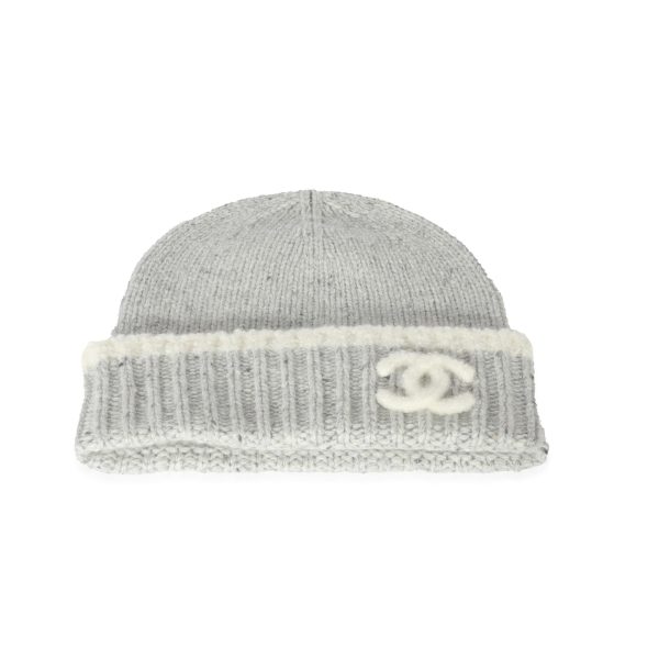 128735 fv Chanel 22K Grey Cashmere CC Hat