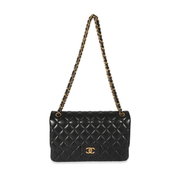 128813 bv Chanel Black Lambskin Classic Jumbo Double Flap