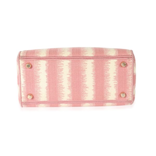 129113 stamp Christian Dior Pink Canvas Medium D Stripes Lady D Lite