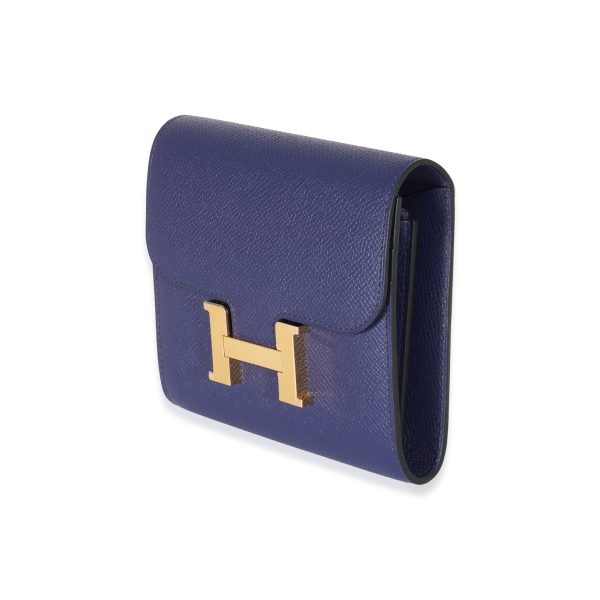 129455 sv Hermès Epsom Iris Constance Compact Wallet GHW