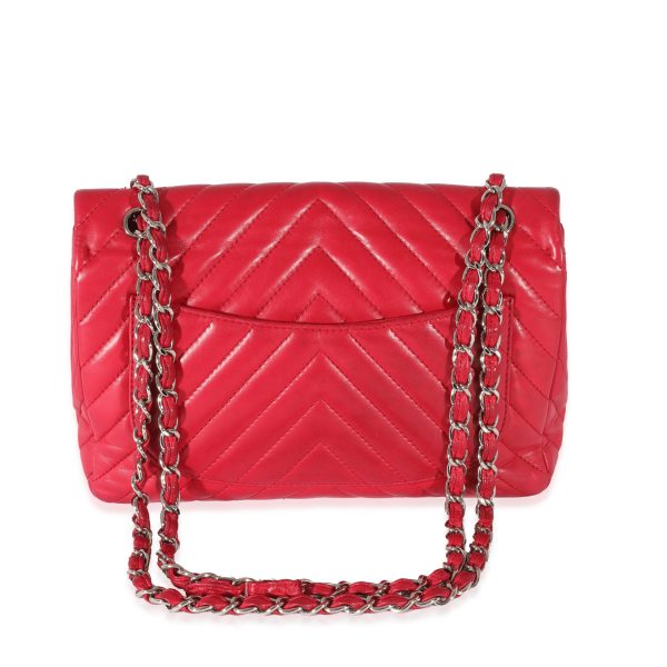 129458 pv Chanel Pink Lambskin Chevron Jumbo Single Flap Bag