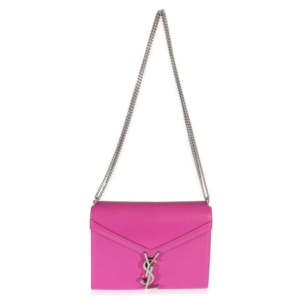 129493 bv Saint Laurent Fuchsia Calfskin Cassandra Monogram Chain Bag