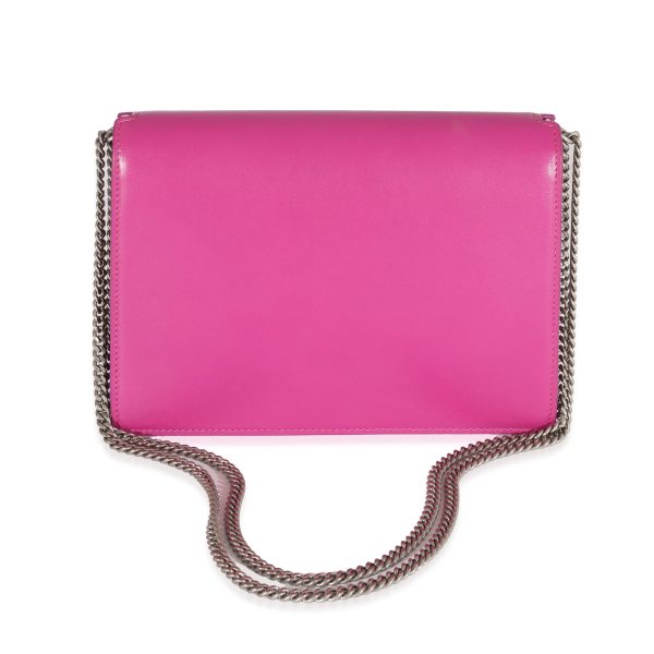 129493 pv Saint Laurent Fuchsia Calfskin Cassandra Monogram Chain Bag