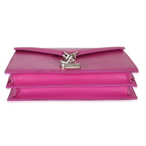 129493 stamp Saint Laurent Fuchsia Calfskin Cassandra Monogram Chain Bag