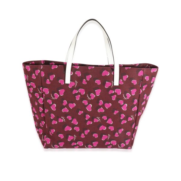 129674 pv Gucci Bordeaux Canvas Heartbeat Tote Pink