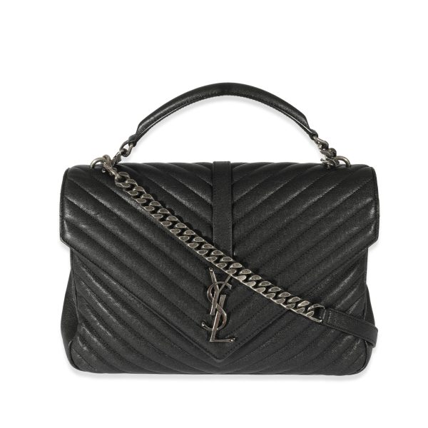 129889 fv Saint Laurent Black Leather Large College Bag