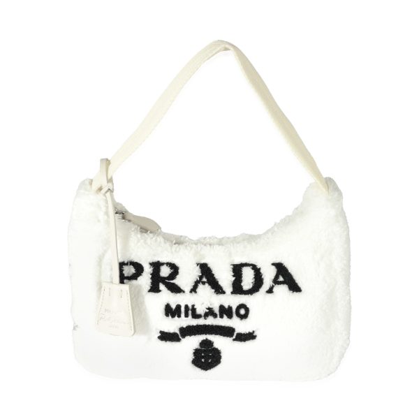 129969 fv Prada White Terry Re Edition 2000 Mini Bag