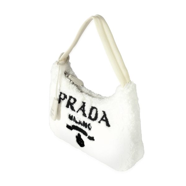 129969 sv Prada White Terry Re Edition 2000 Mini Bag