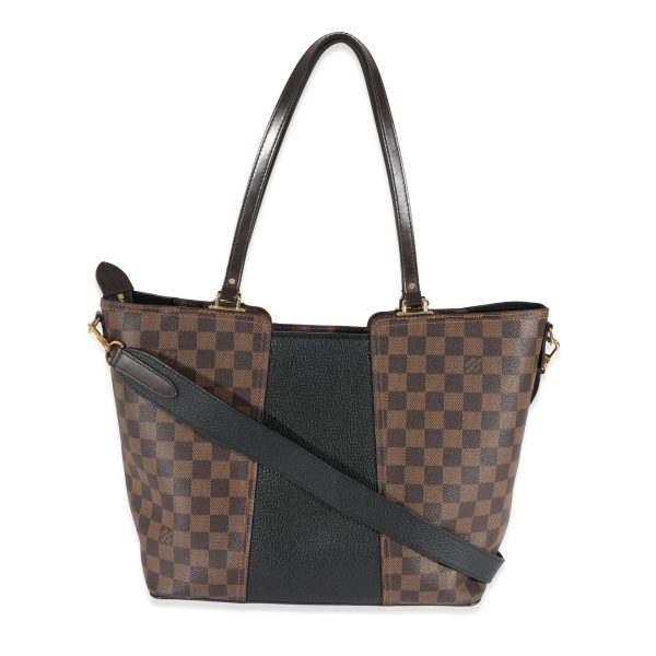 130105 fv Louis Vuitton Canvas Damier Ebene Taurillon Jersey Tote